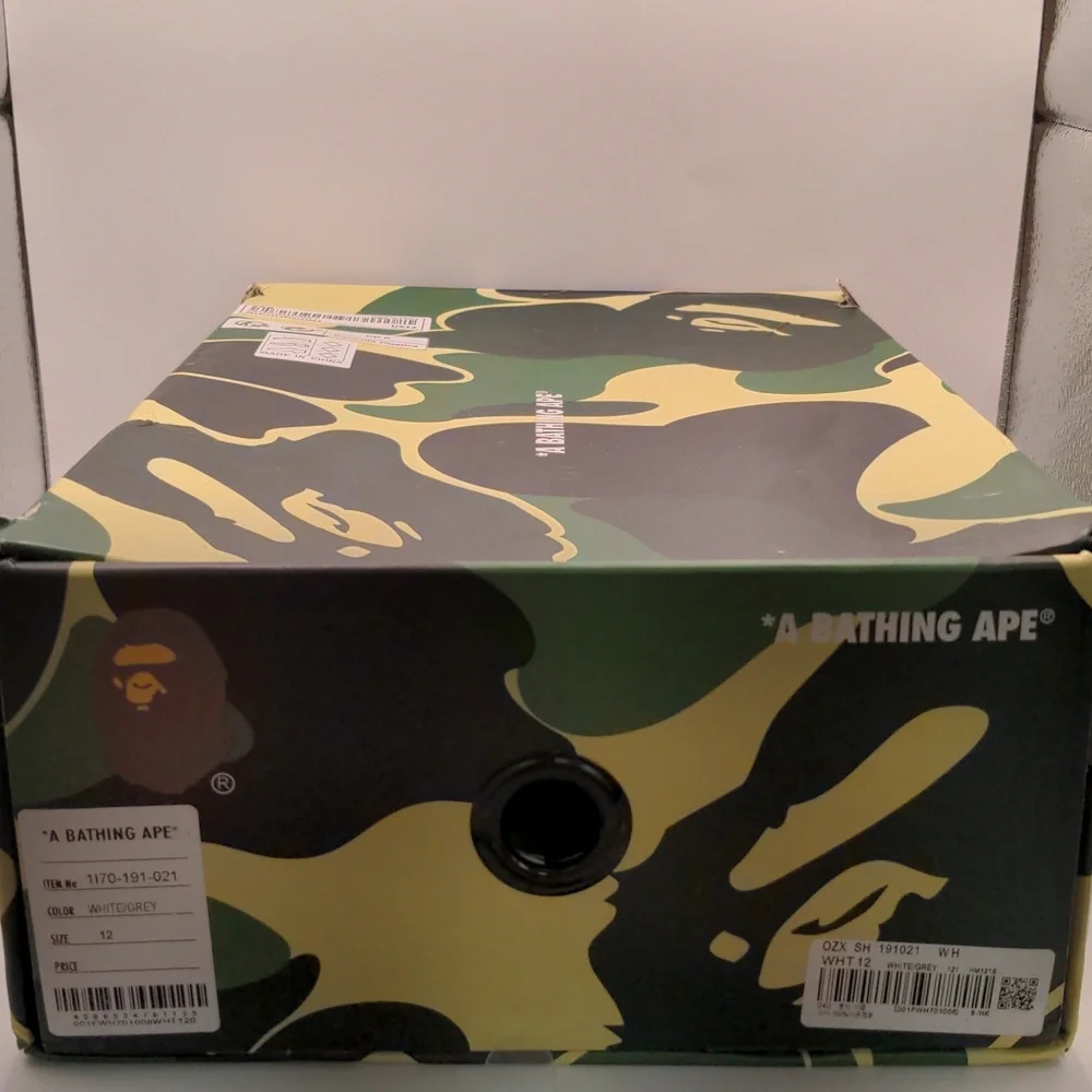 New A Bathing Ape Bapesta Men's Sneakers Light Grey Sz 12 - Picture 13 of 13